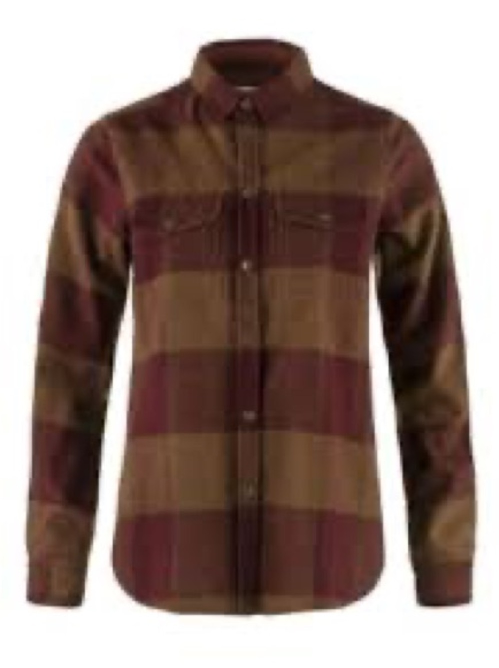 Fjallraven Canada Women's Brown and Burgundy Plaid Button-Down Shirt